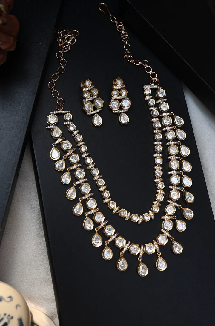 Brinley Layered Victorian Polki Necklace Set