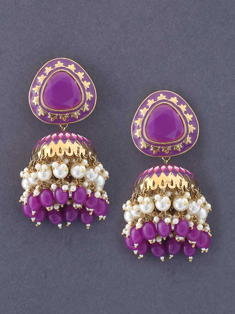 PURPLE CHETAKI JHUMKIS