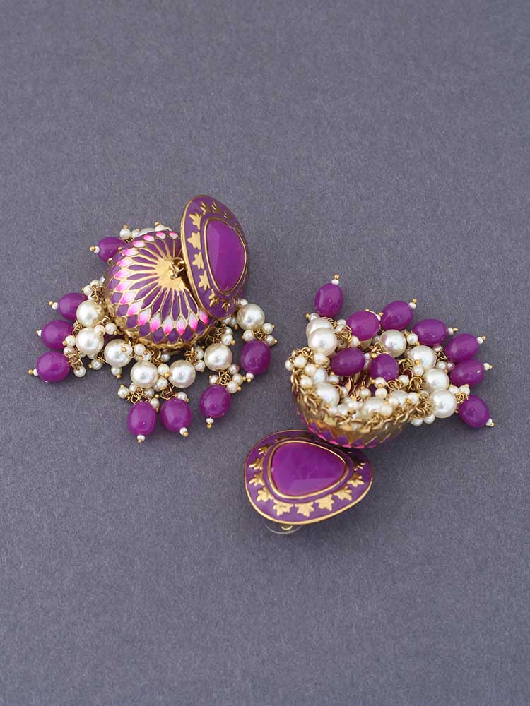 PURPLE CHETAKI JHUMKIS