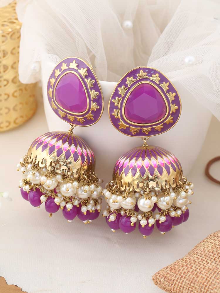 PURPLE CHETAKI JHUMKIS