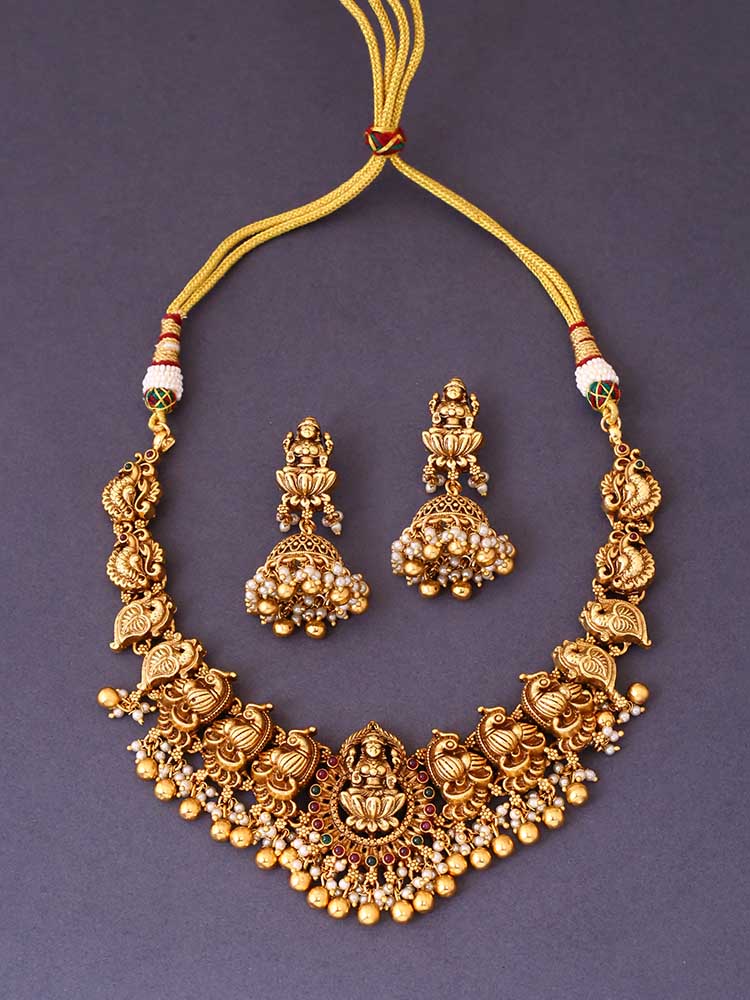 Golden Ananda Temple Jewellery Set