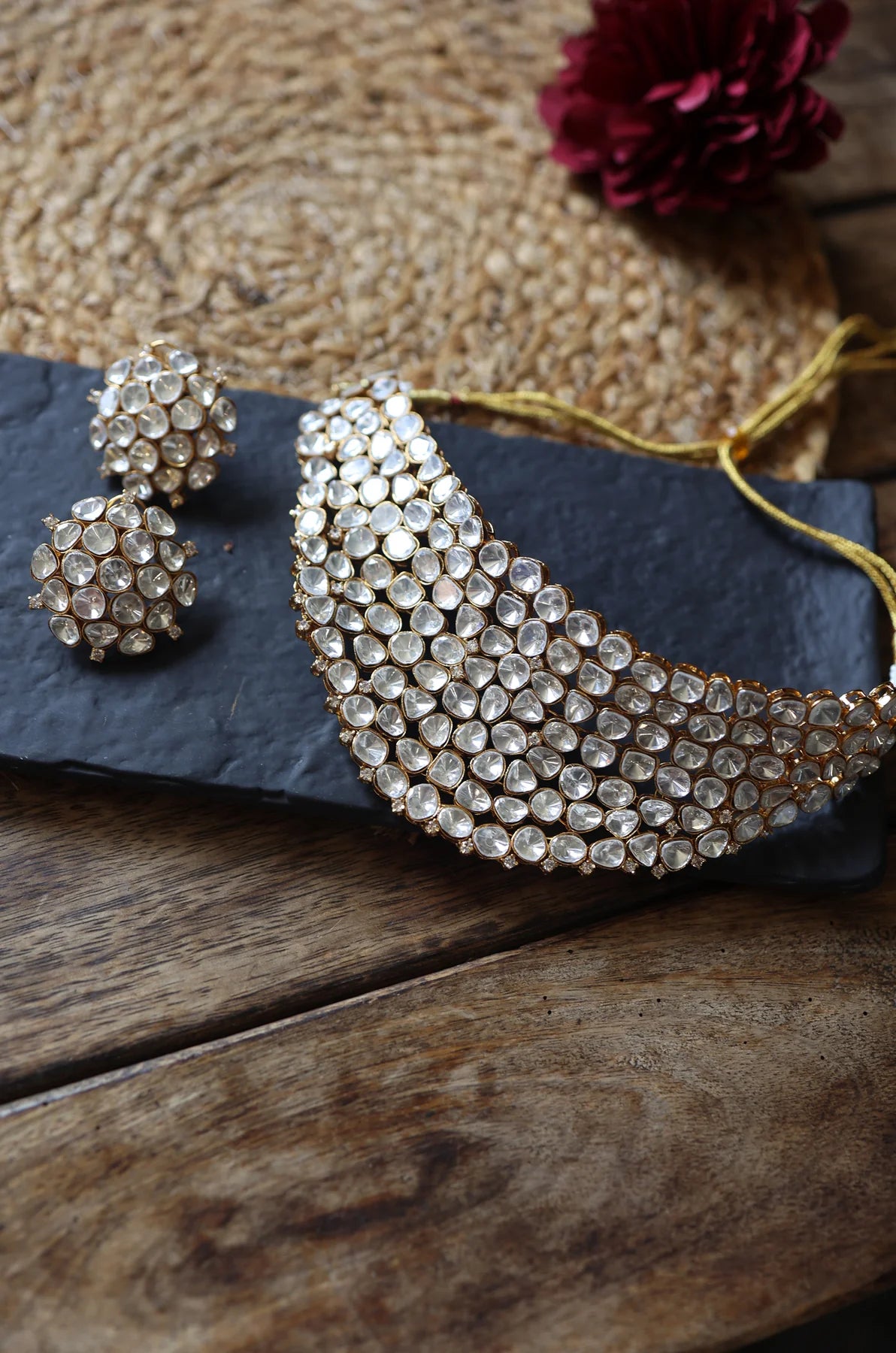 Ragaz Gold Polki Necklace Set