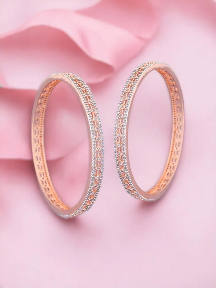 ROSE GOLD NAGINI ZIRCONIA BANGLES