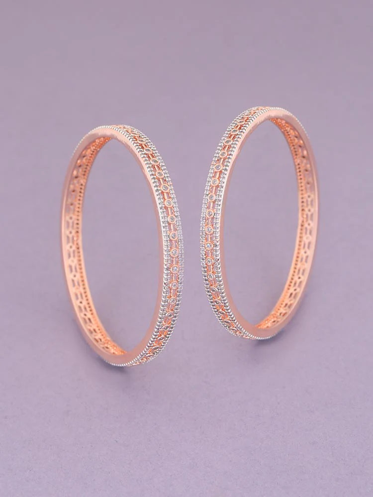 ROSE GOLD NAGINI ZIRCONIA BANGLES