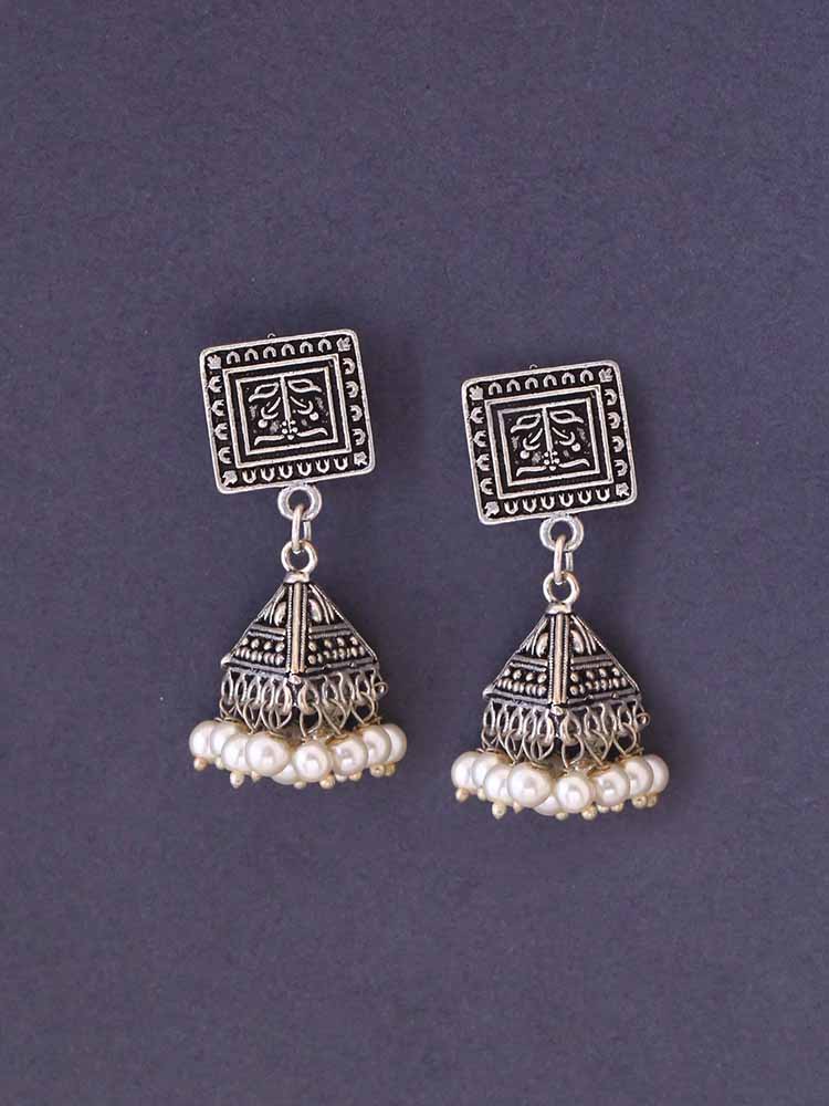 ANTIQUE ARBUDA OXIDISED JHUMKIS