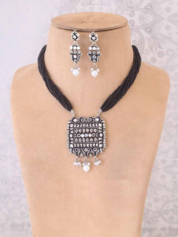 ANTIQUE SARASVI OXIDISED JEWELLERY SET