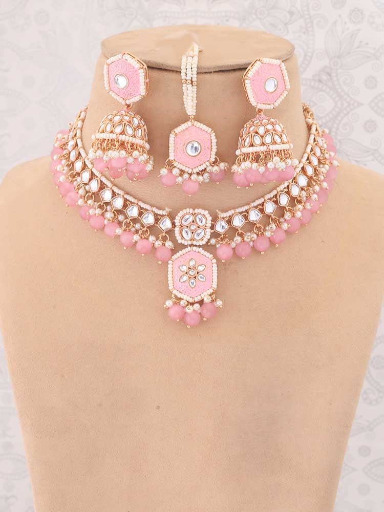 BLUSH MODHESHWARI JEWELLERY SET