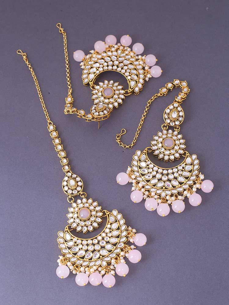 BLUSH ROSHNI MAANG TIKKA SET