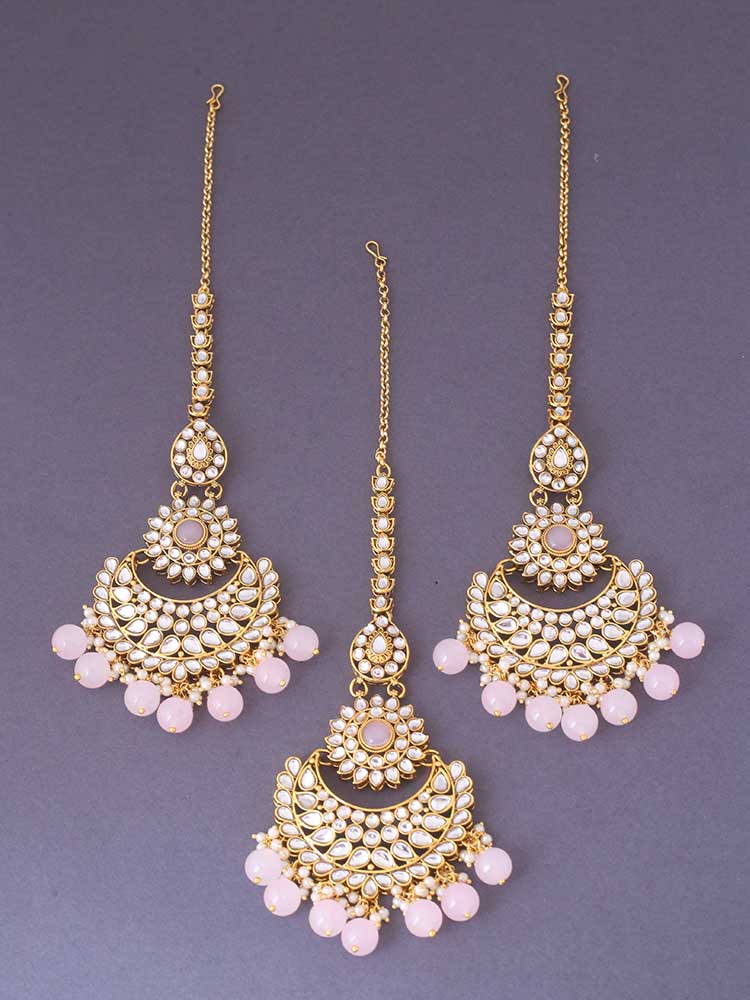 BLUSH ROSHNI MAANG TIKKA SET