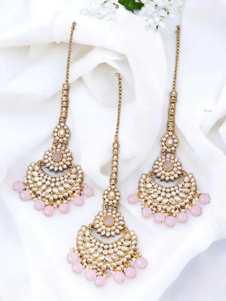 BLUSH ROSHNI MAANG TIKKA SET