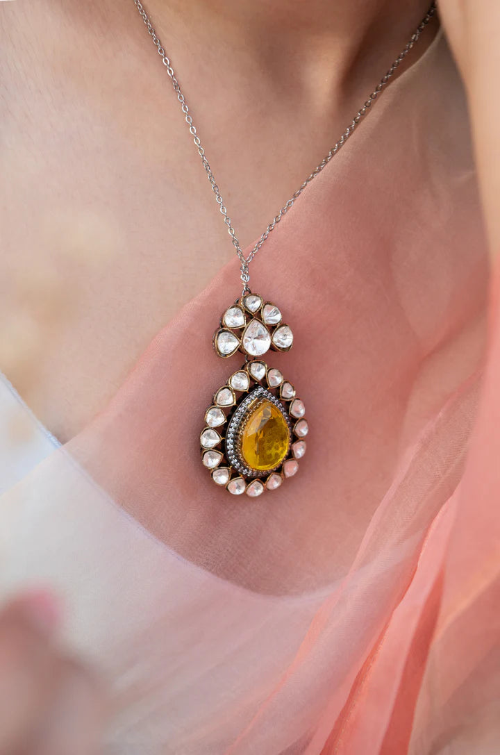 Ahana Yellow Polki Necklace