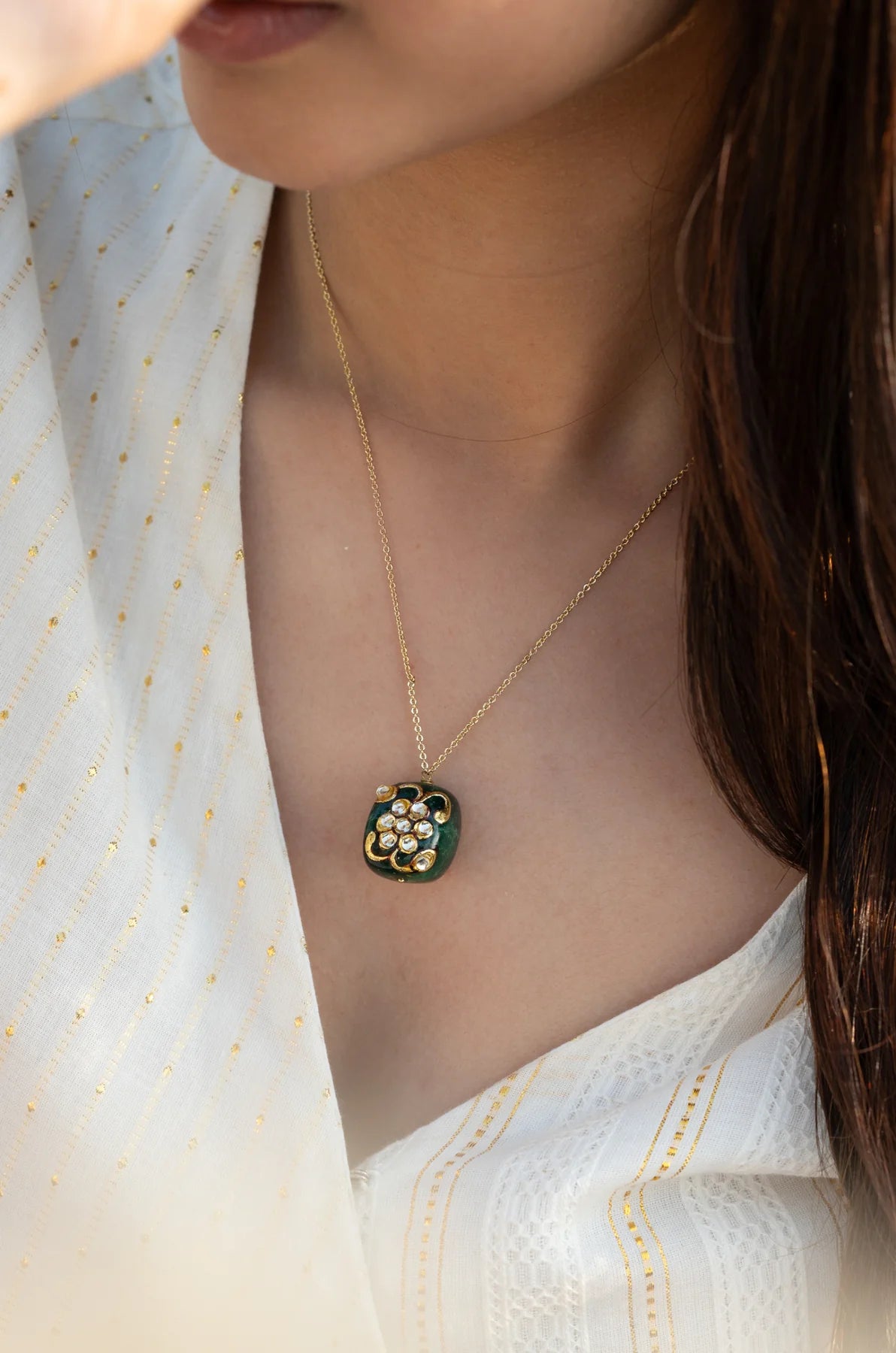 Ranhita Green Pendant Necklace