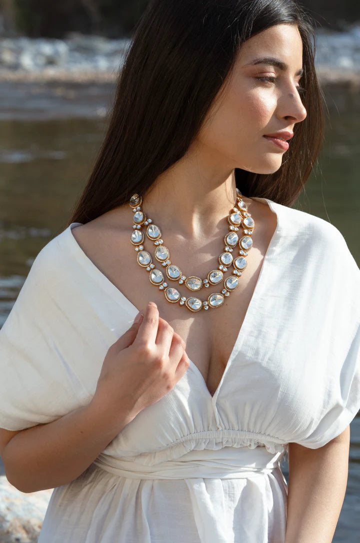 Allie Layered Polki Necklace Set