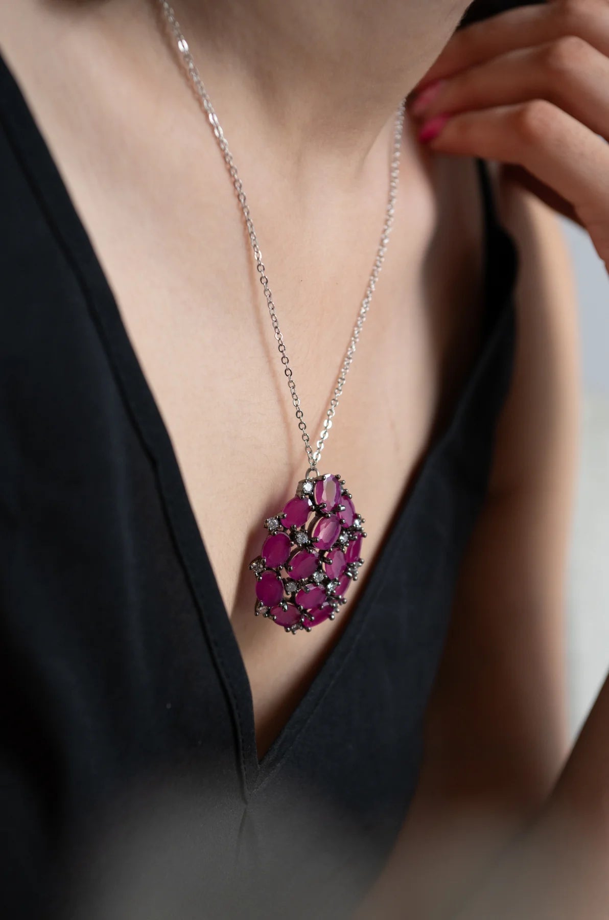 Shrim Pink Pendant Necklace