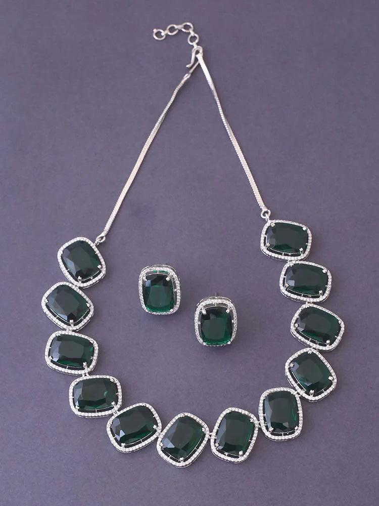 EMERALD CAUVERY ZIRCONIA JEWELLERY SET