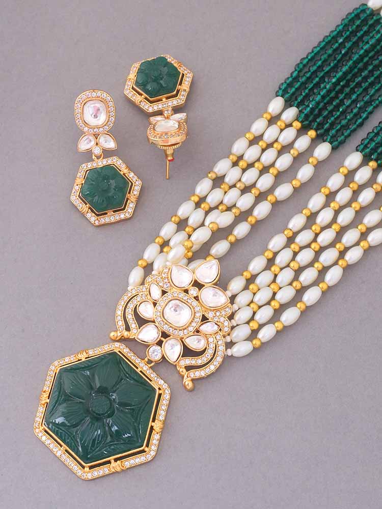 EMERALD DHRUVIKA JEWELLERY SET