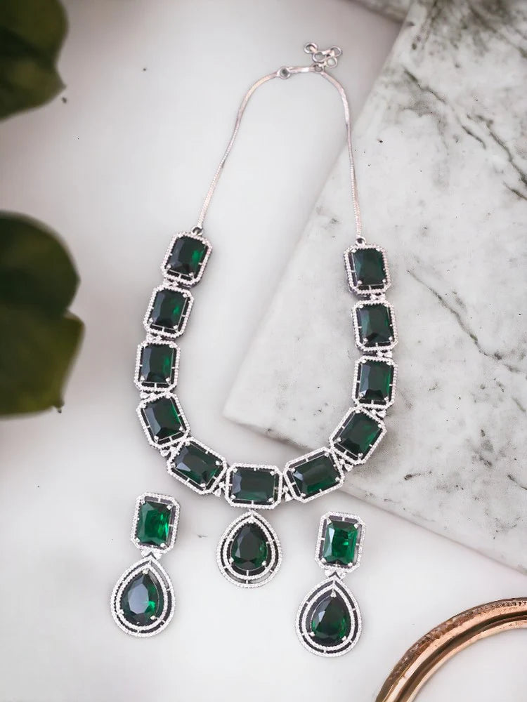 EMERALD GABRIELLA ZIRCONIA JEWELLERY SET