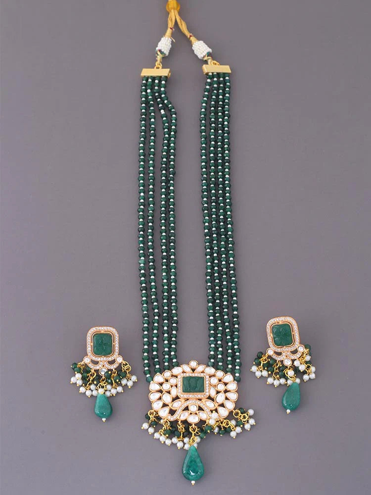 EMERALD GAURAM KUNDAN JEWELLERY SET