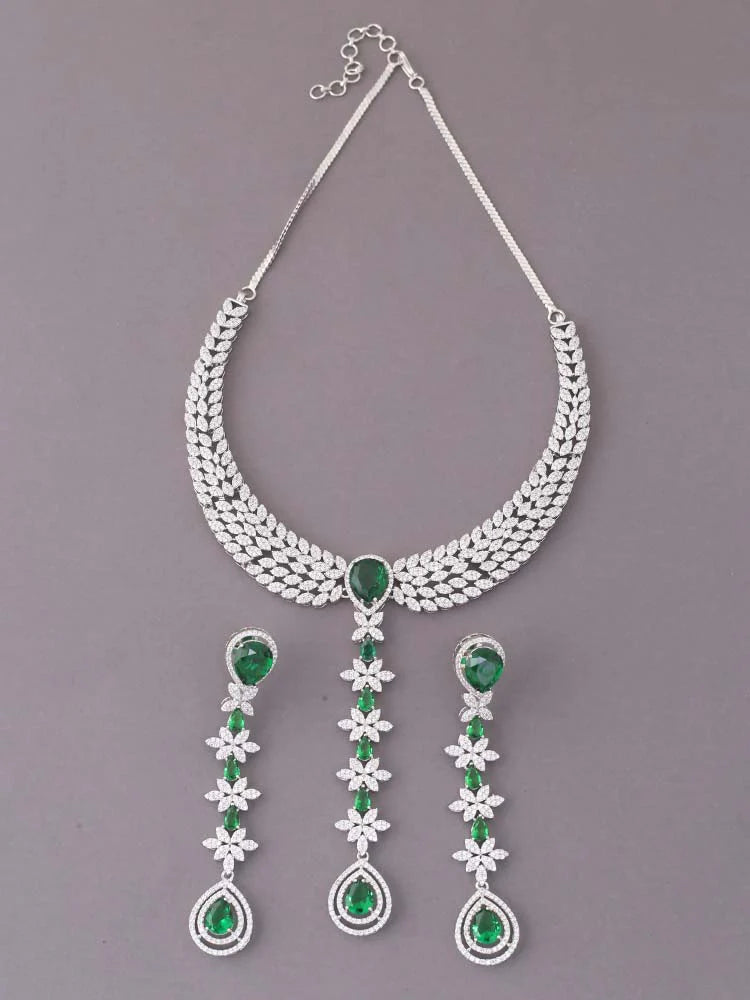 EMERALD SAPPHIRA ZIRCONIA JEWELLERY SET