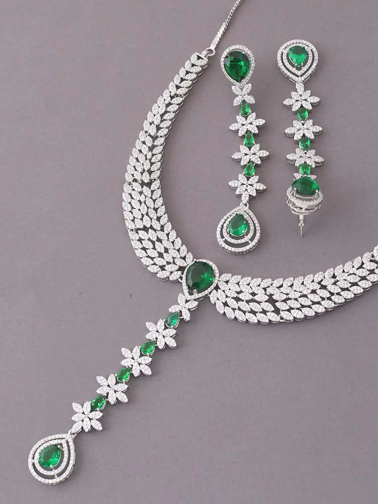 EMERALD SAPPHIRA ZIRCONIA JEWELLERY SET