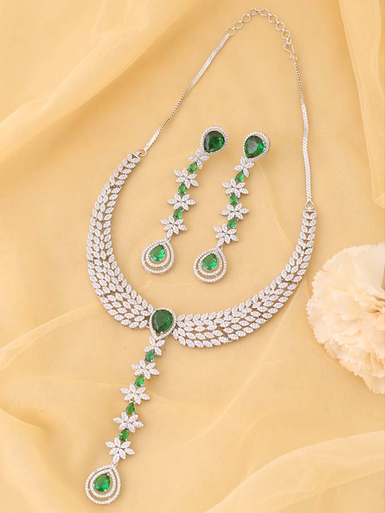 EMERALD SAPPHIRA ZIRCONIA JEWELLERY SET