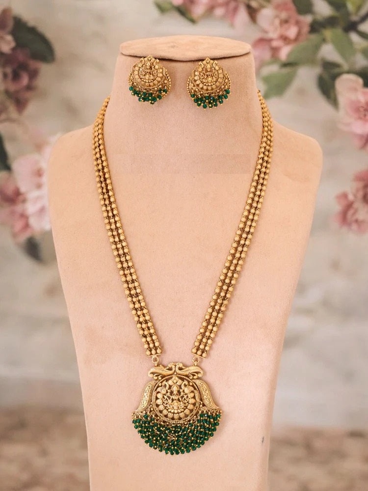 Emerald Uma Temple Jewellery Set