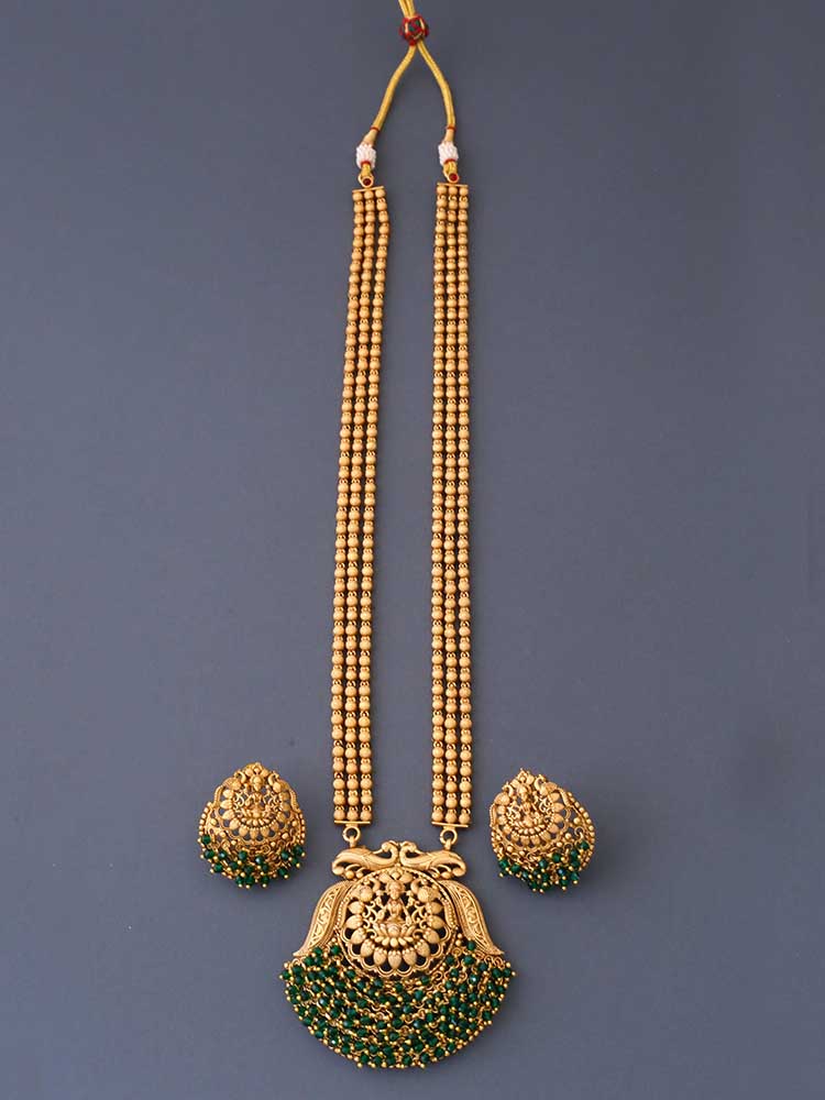 Emerald Uma Temple Jewellery Set