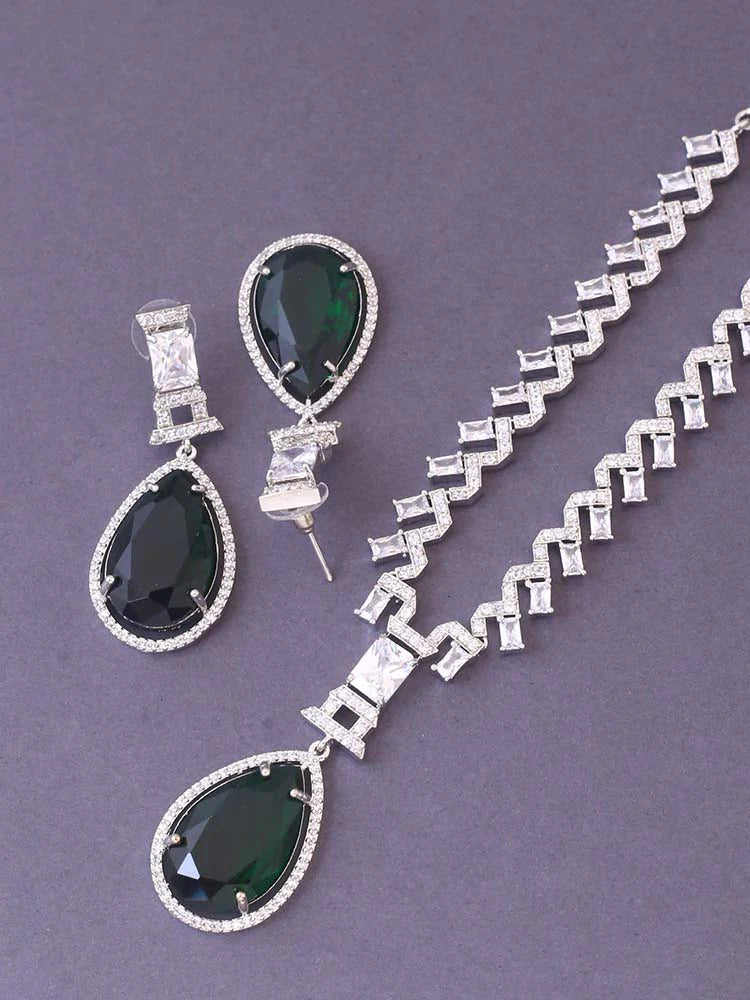 EMERALD XANDRA ZIRCONIA JEWELLERY SET