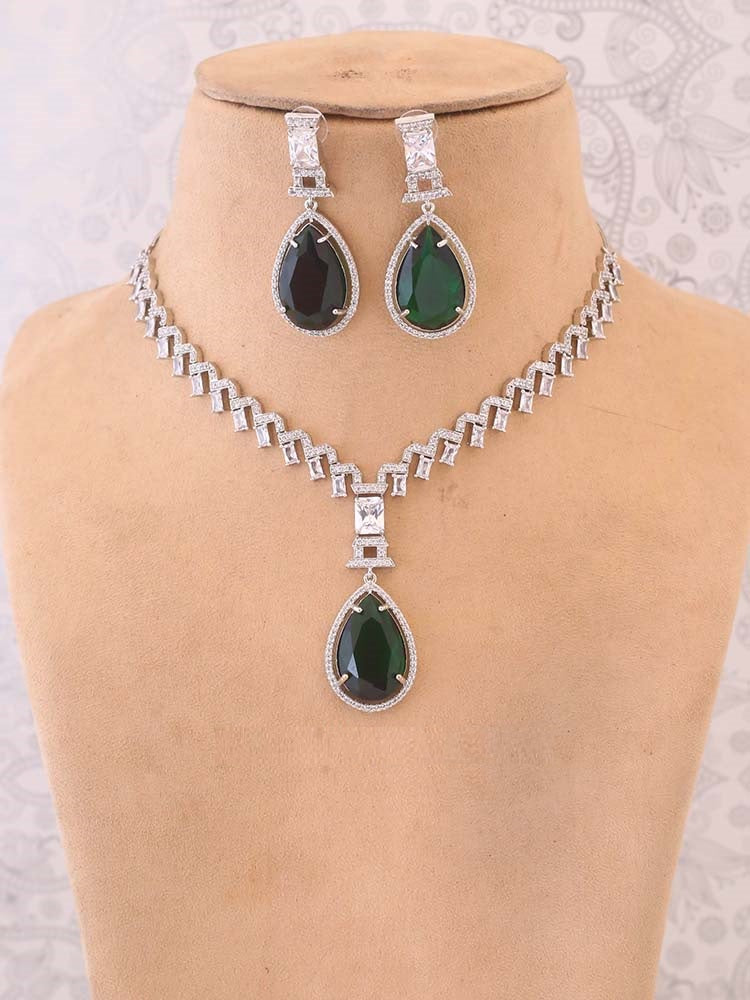 EMERALD XANDRA ZIRCONIA JEWELLERY SET