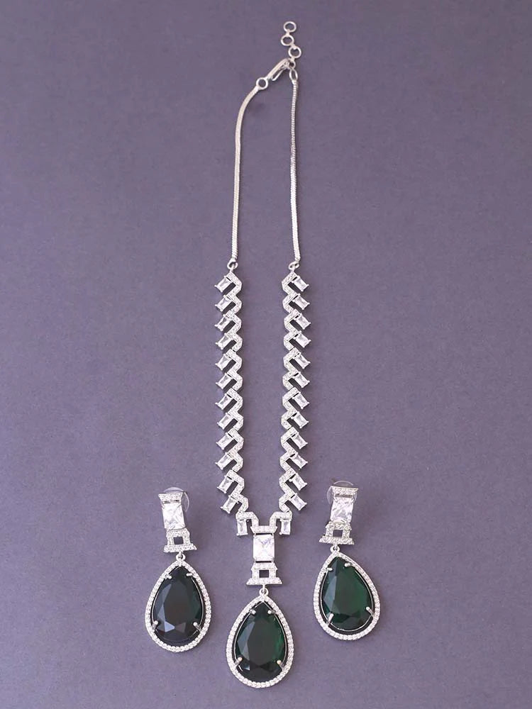 EMERALD XANDRA ZIRCONIA JEWELLERY SET