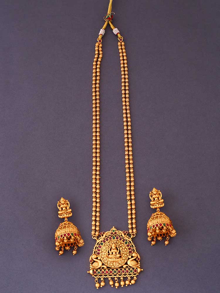 Golden Amba Temple Jewellery Set