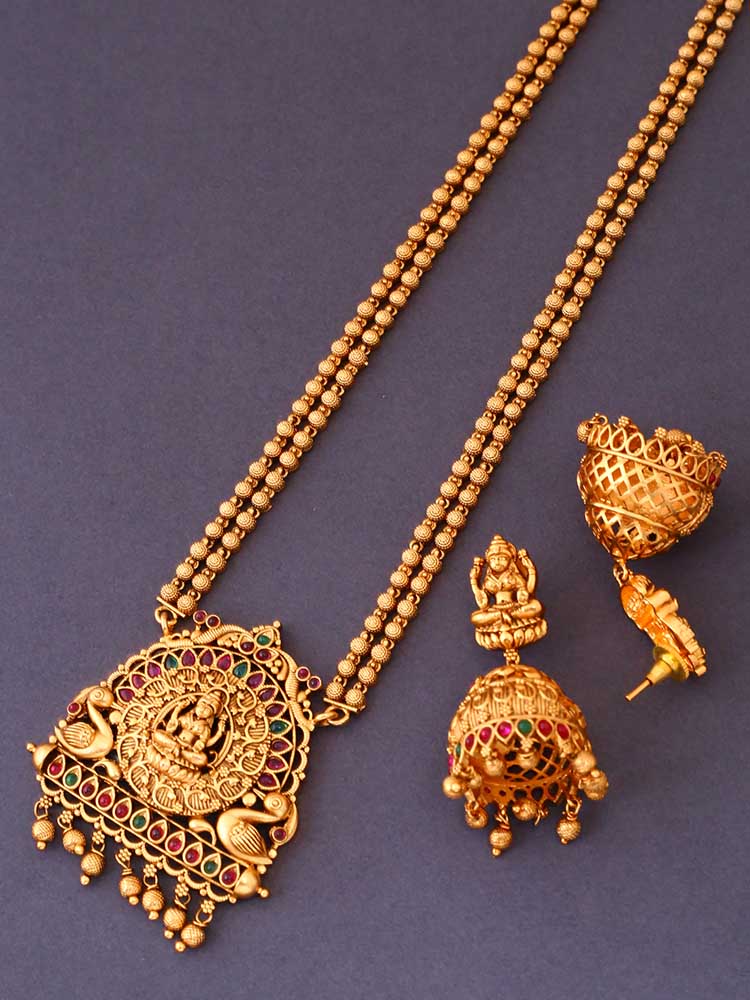 Golden Amba Temple Jewellery Set