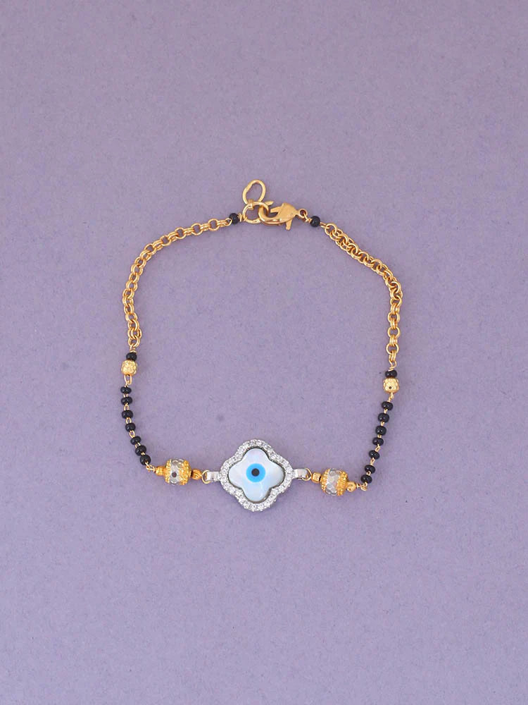 GOLDEN CAITRI EYE EVIL MANGALSUTRA BRACELET