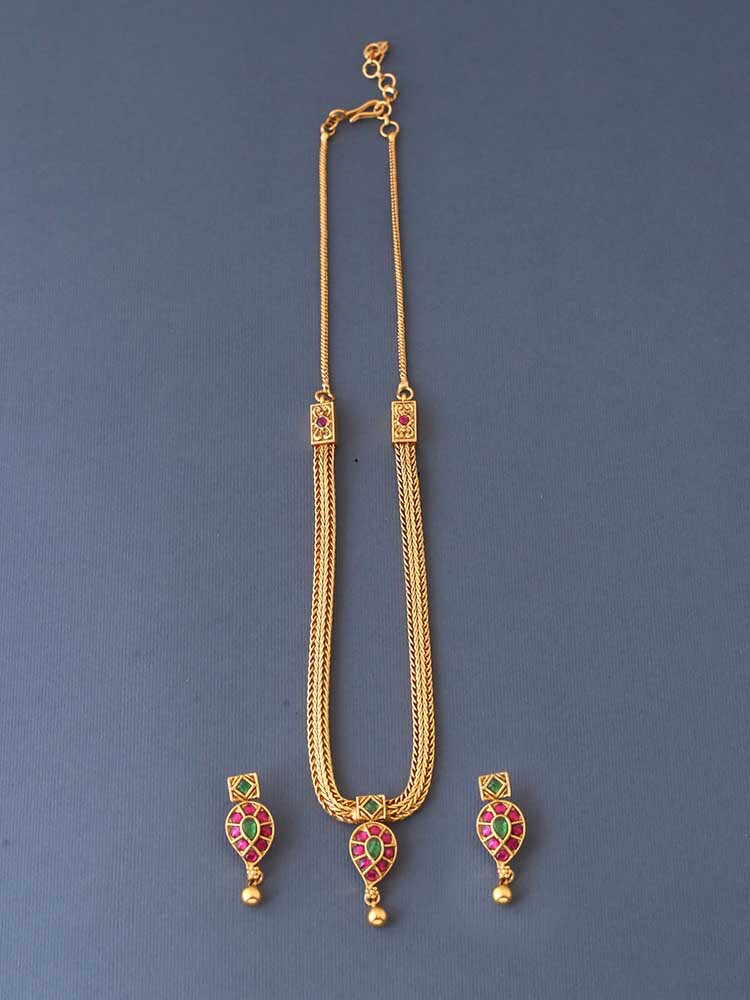 Golden Chandra Antique Jewellery Set