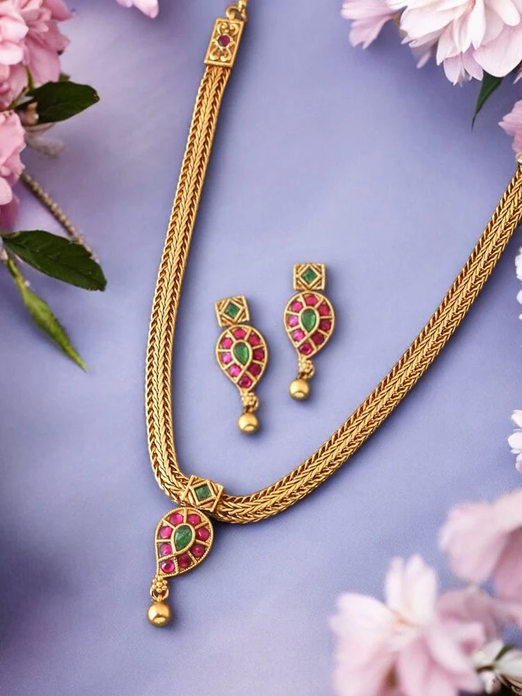 Golden Chandra Antique Jewellery Set