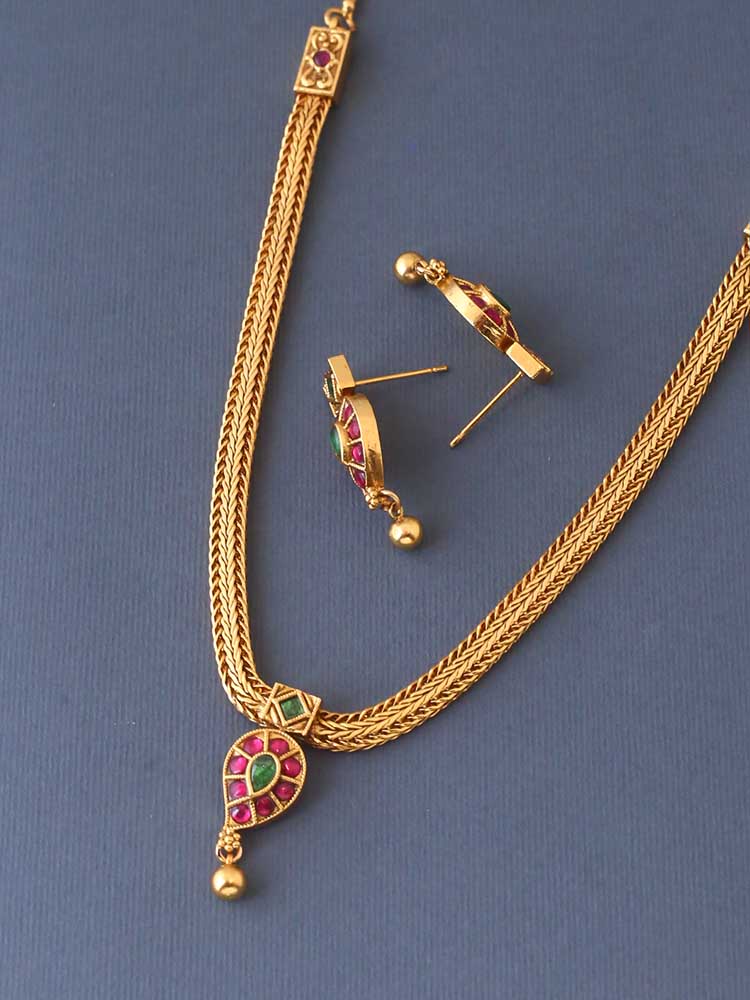 Golden Chandra Antique Jewellery Set