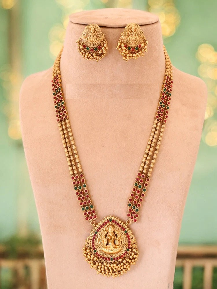 Golden Chinnamasta Temple Jewellery Set