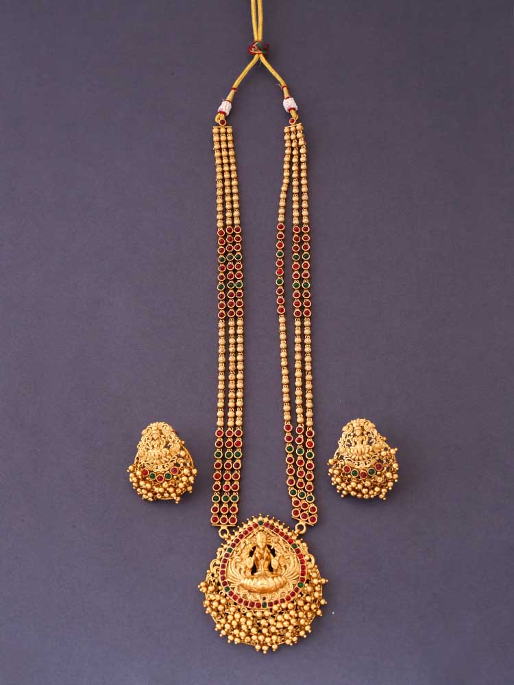 Golden Chinnamasta Temple Jewellery Set