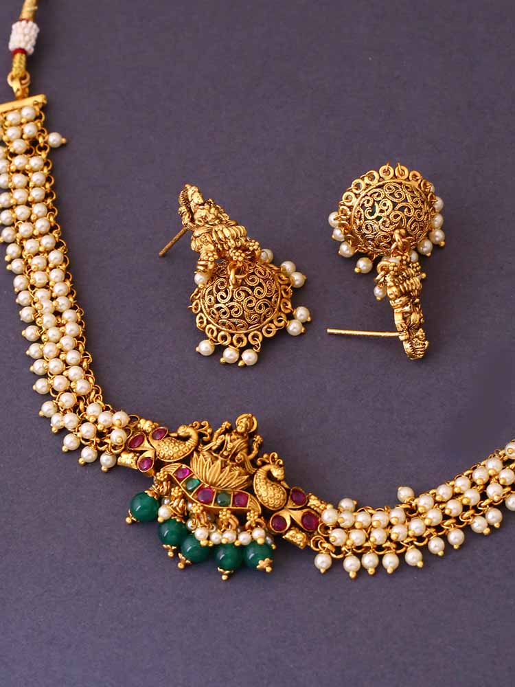 Golden Doorja Temple Jewellery Set