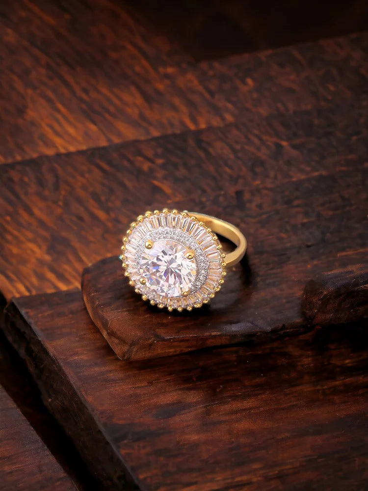 GOLDEN ETON ZIRCONIA RING