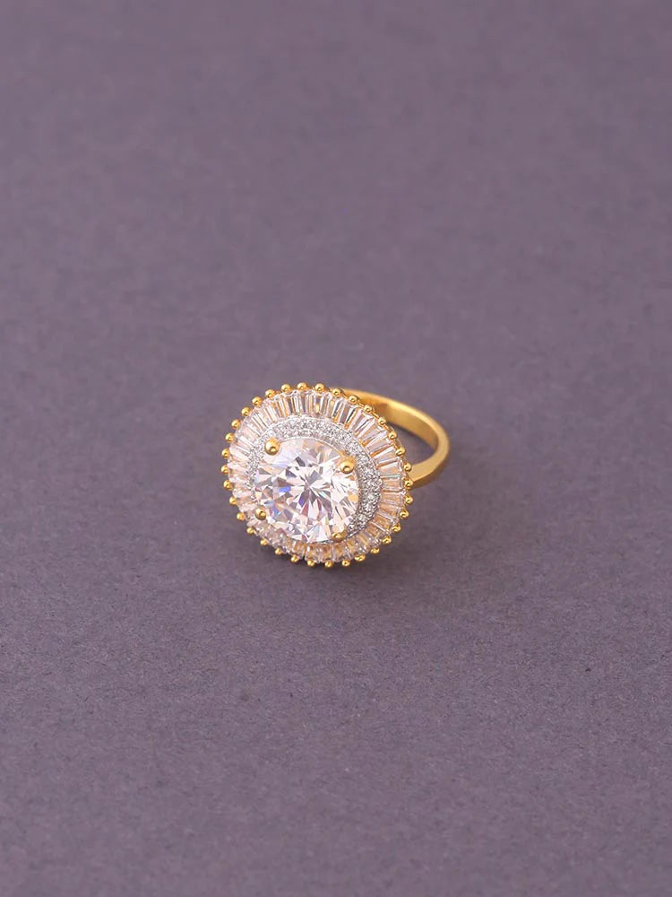 GOLDEN ETON ZIRCONIA RING