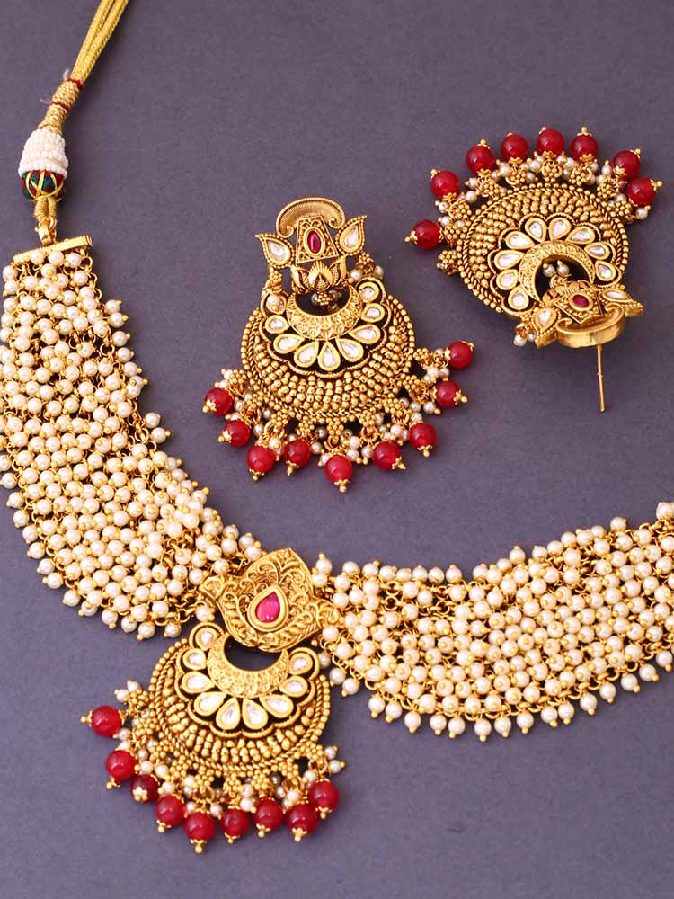 Golden Janaki Antique Jewellery Set