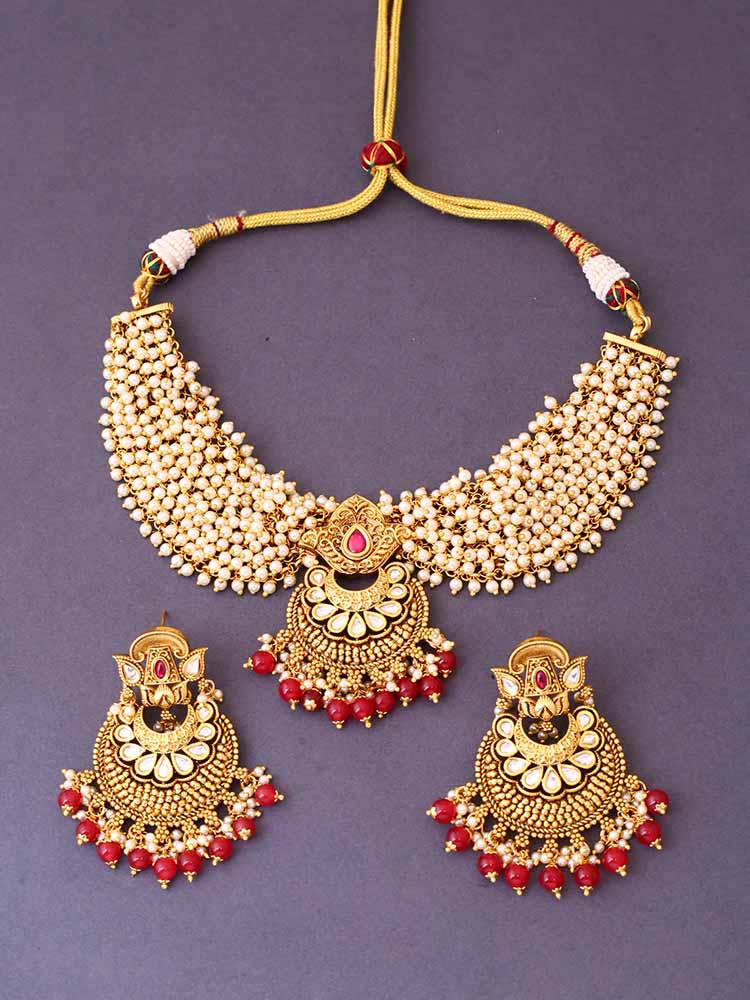 Golden Janaki Antique Jewellery Set