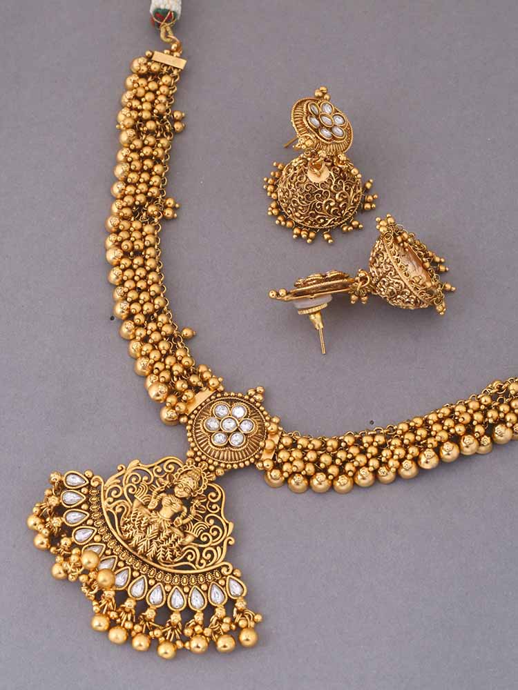 Golden Jayadurga Temple Jewellery Set