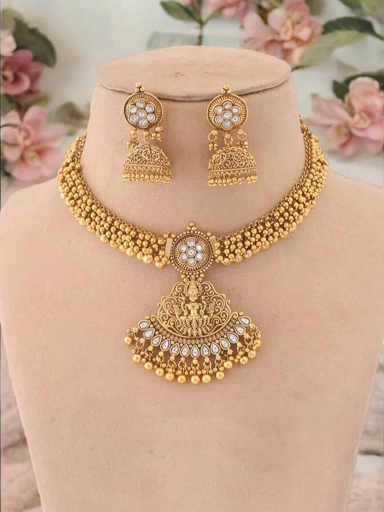 Golden Jayadurga Temple Jewellery Set