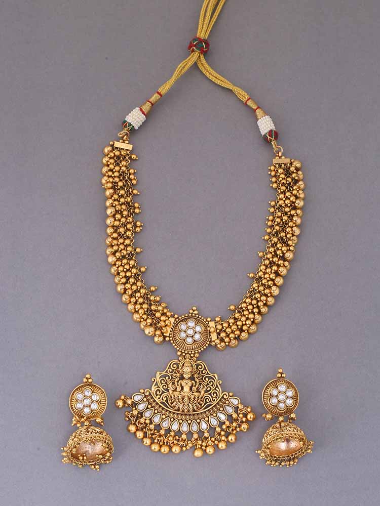 Golden Jayadurga Temple Jewellery Set