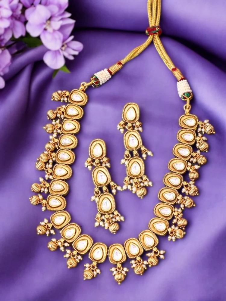 Golden Jhanjhan Antique Jewellery Set