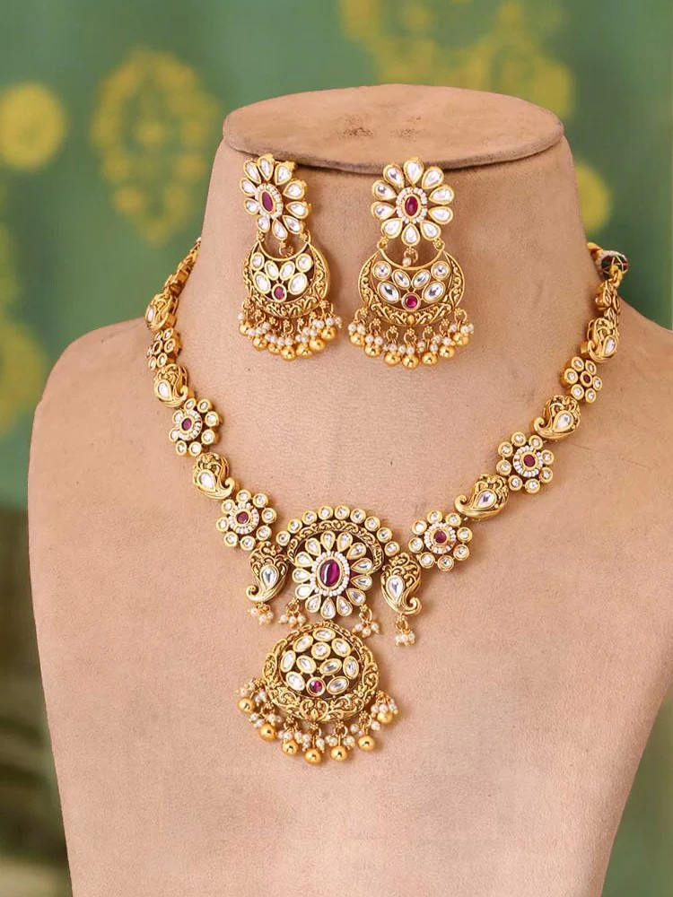 Golden Kalki Antique Jewellery Set