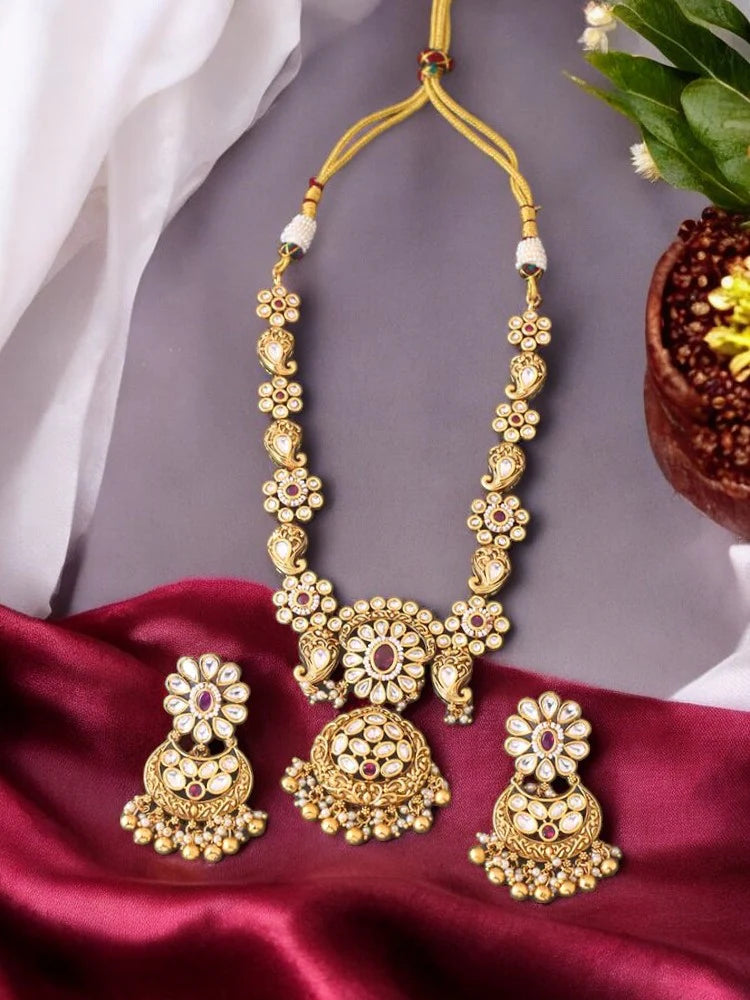 Golden Kalki Antique Jewellery Set