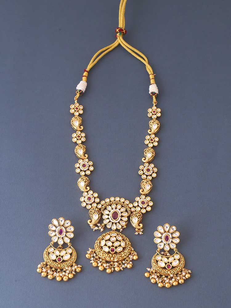 Golden Kalki Antique Jewellery Set